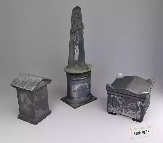 3D Scanned Tombstone Collection 01