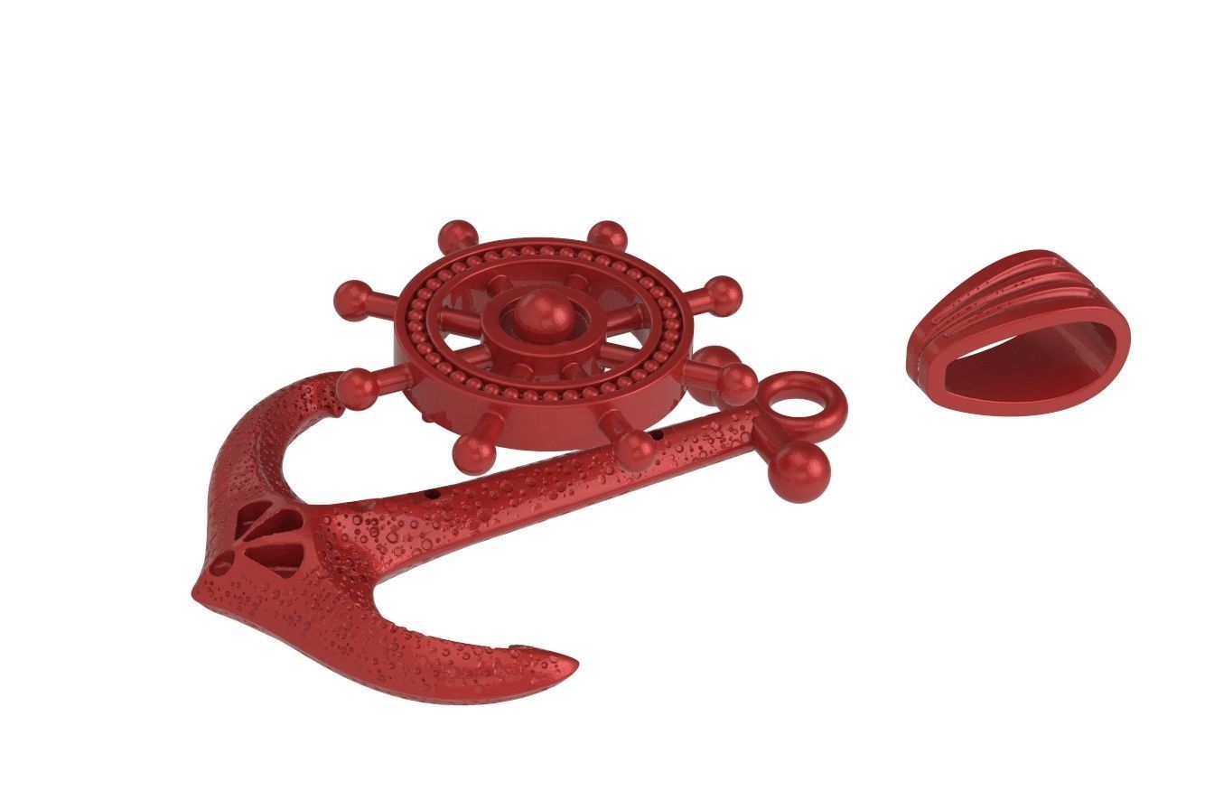 Stylish pendant in the form of an anchor 301 3D print model_13