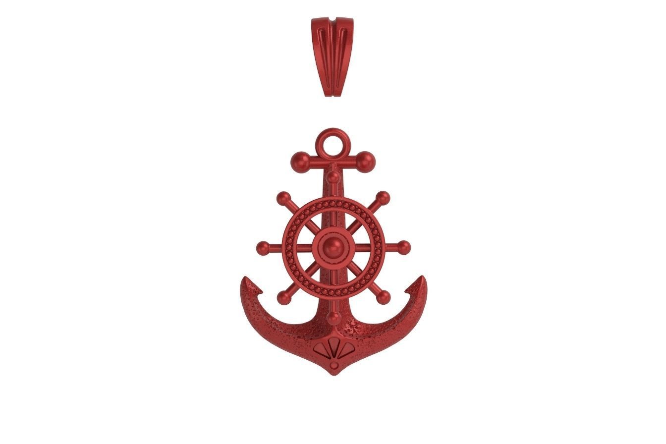 Stylish pendant in the form of an anchor 301 3D print model_14