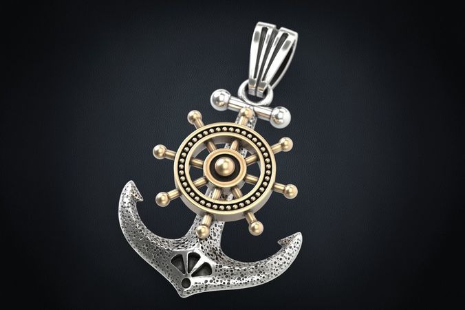 Stylish pendant in the form of an anchor 301 3D print model