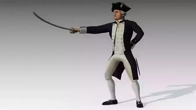 Captain Cook Low-poly 3D model
