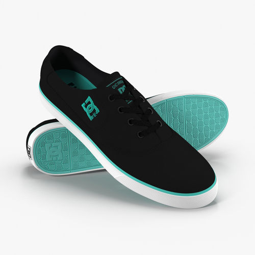DC Shoes - Flash TX - Black-Turquoise Low-poly 3D model