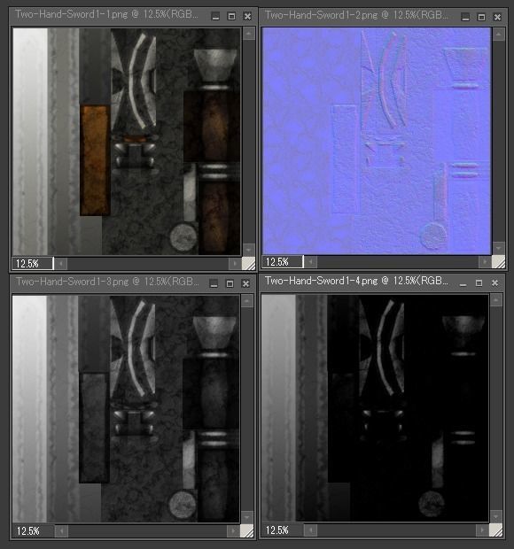 Two Hand Sword1 Low-poly 3D model_9