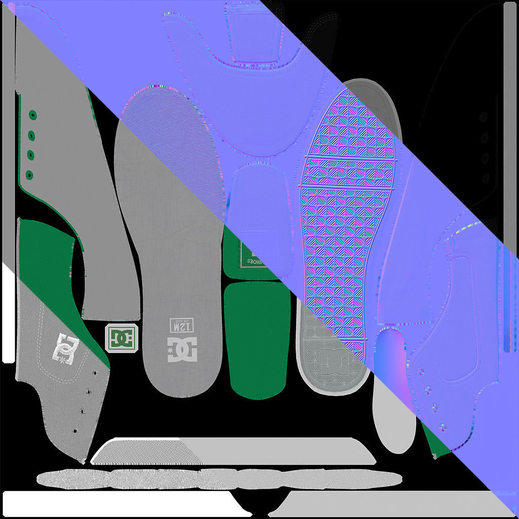 DC Shoes - Flash TX - Fern Low-poly 3D model_14