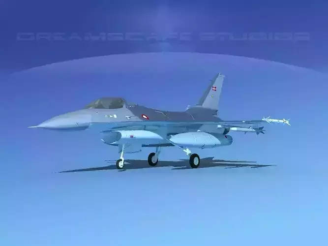 Gen Dyn F-16A Falcon RDAF 3D model