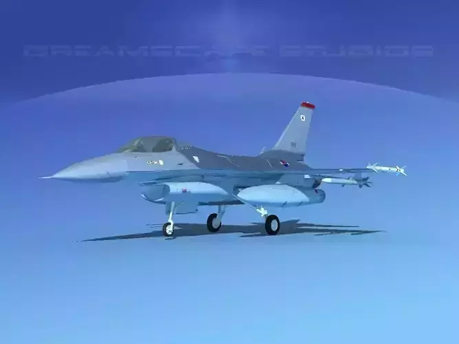 Gen Dyn F-16A Falcon S Korea 3D model