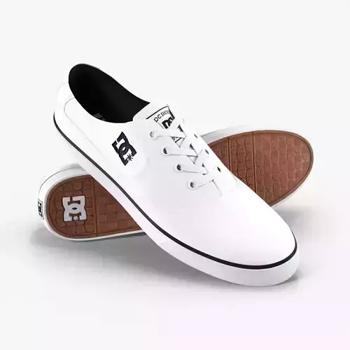 DC Shoes - Flash TX - White Low-poly 3D model