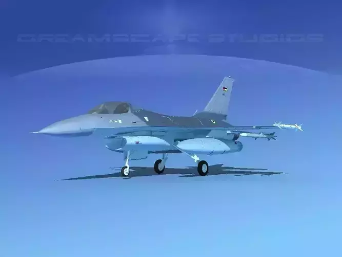 Gen Dyn F-16A Falcon UAE 3D model