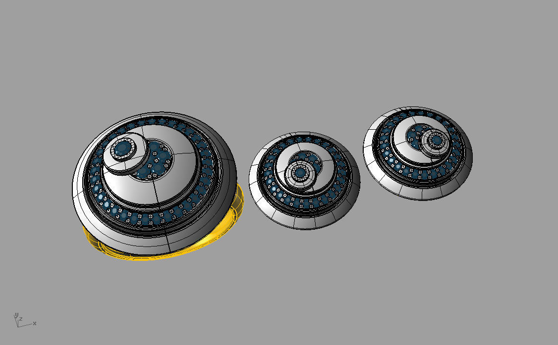 Set with diamonds  Ring and earrings 3D print model_6