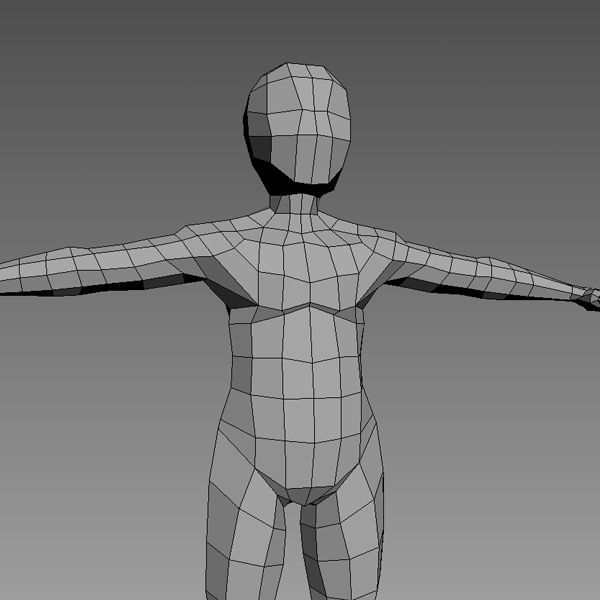 Boy Base Mesh Low-poly 3D model_6