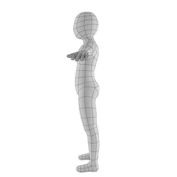 Boy Base Mesh Low-poly 3D model_4