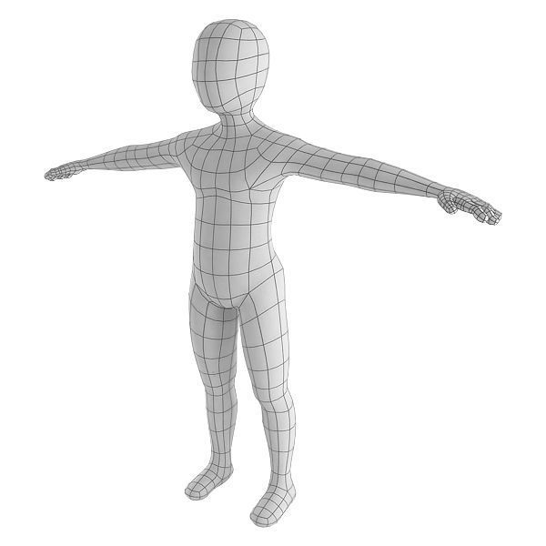 Boy Base Mesh Low-poly 3D model_1