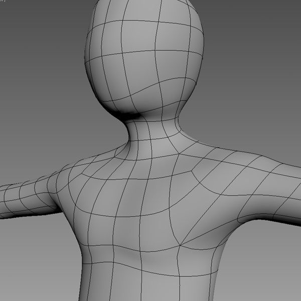 Boy Base Mesh Low-poly 3D model_7