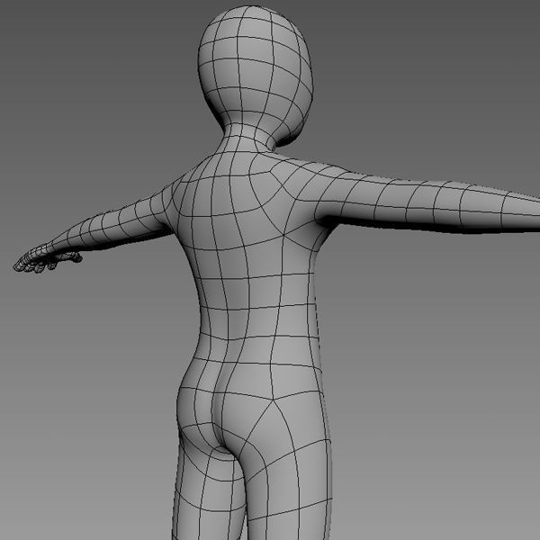 Boy Base Mesh Low-poly 3D model_8