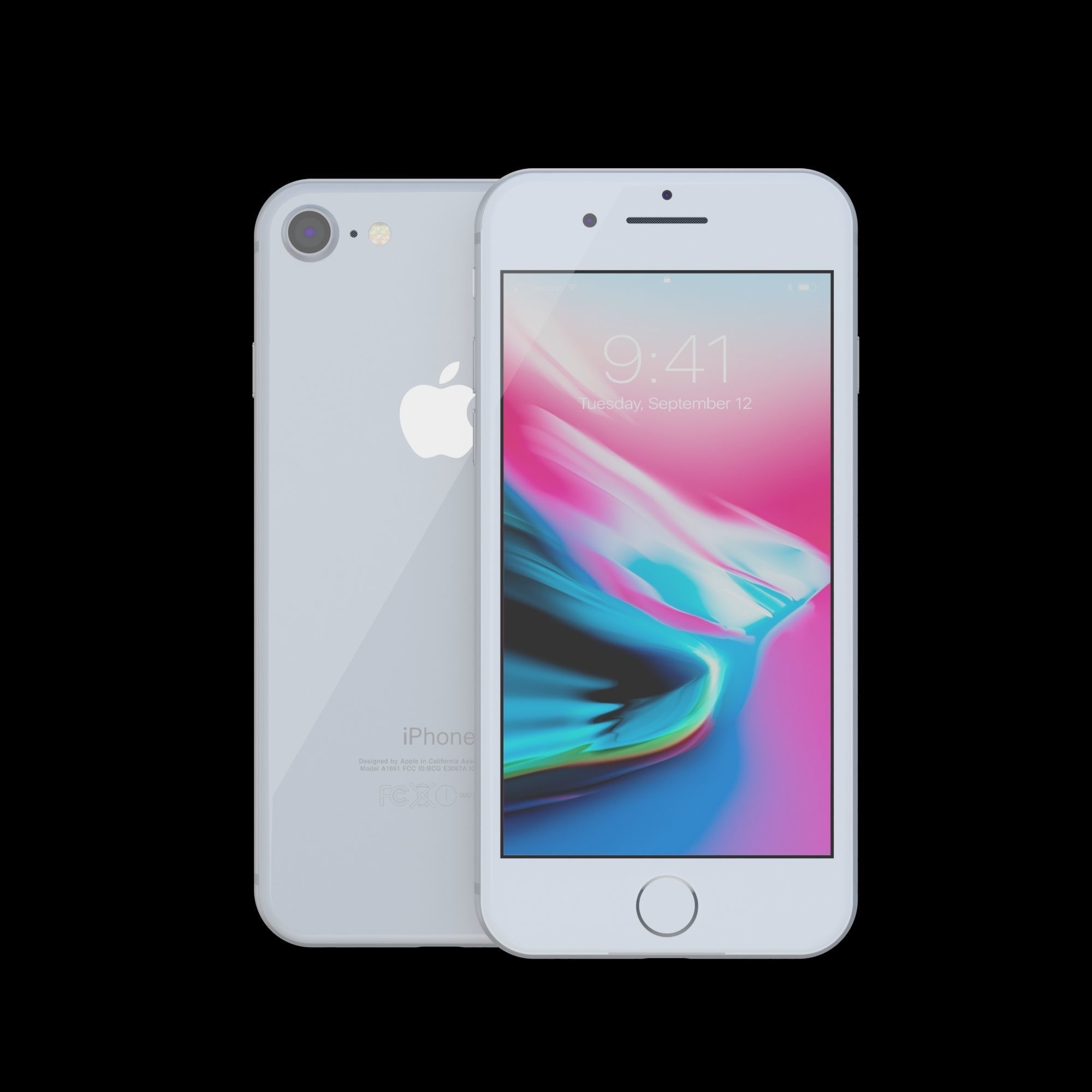 Apple iPhone 8 in All Color Low-poly 3D model_11