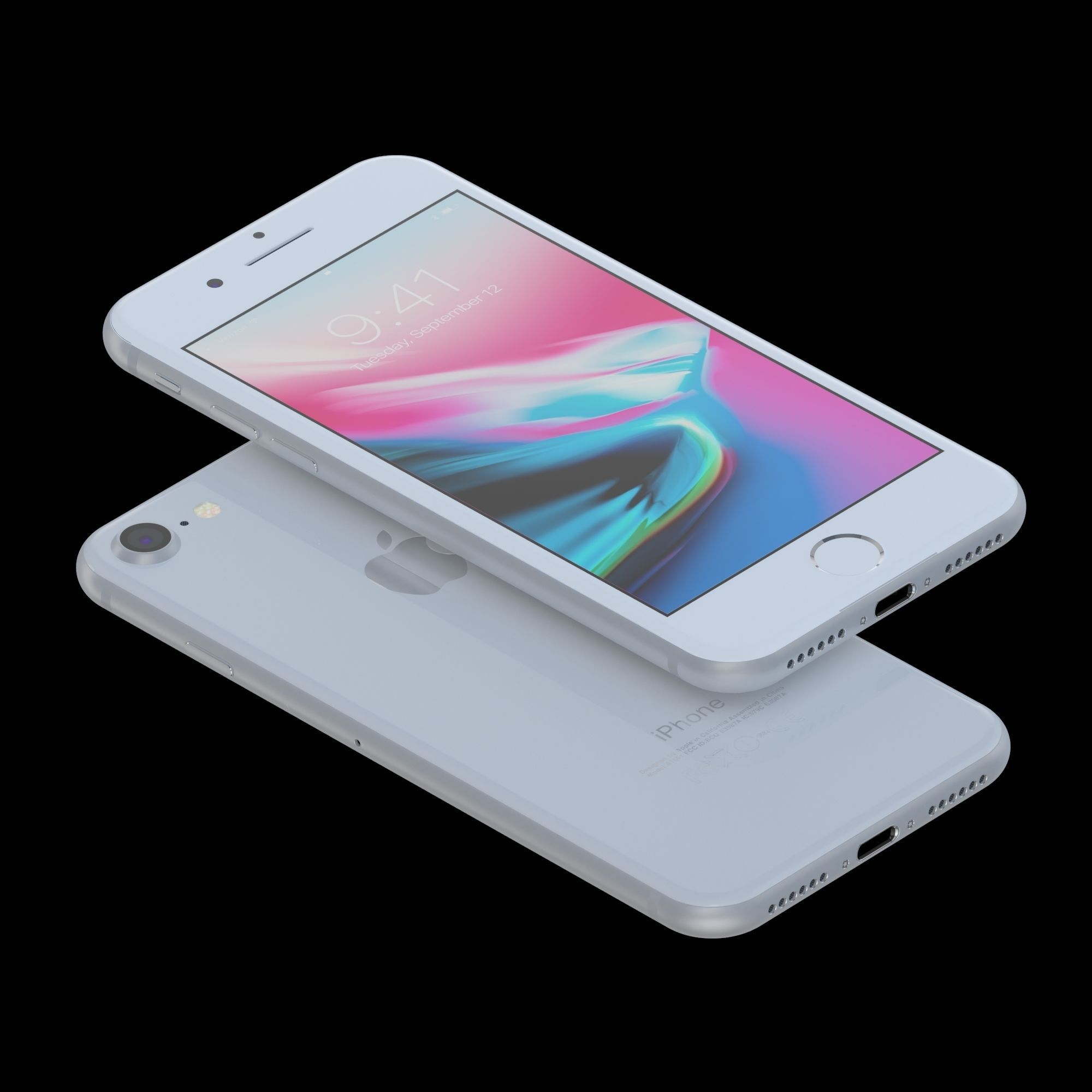 Apple iPhone 8 in All Color Low-poly 3D model_14