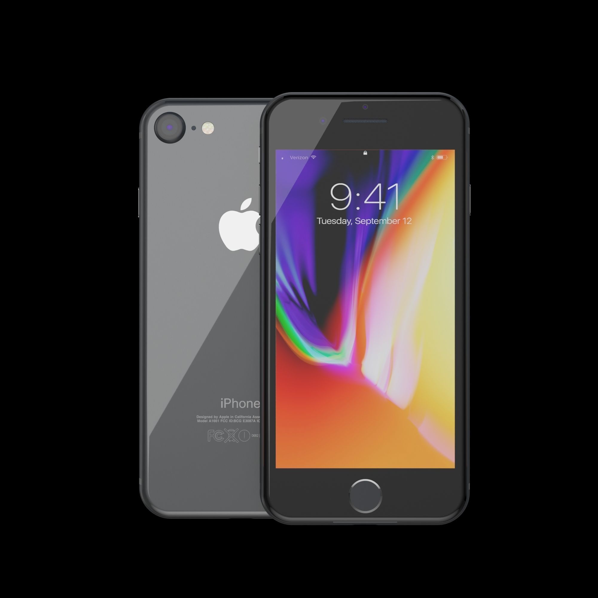 Apple iPhone 8 in All Color Low-poly 3D model_16