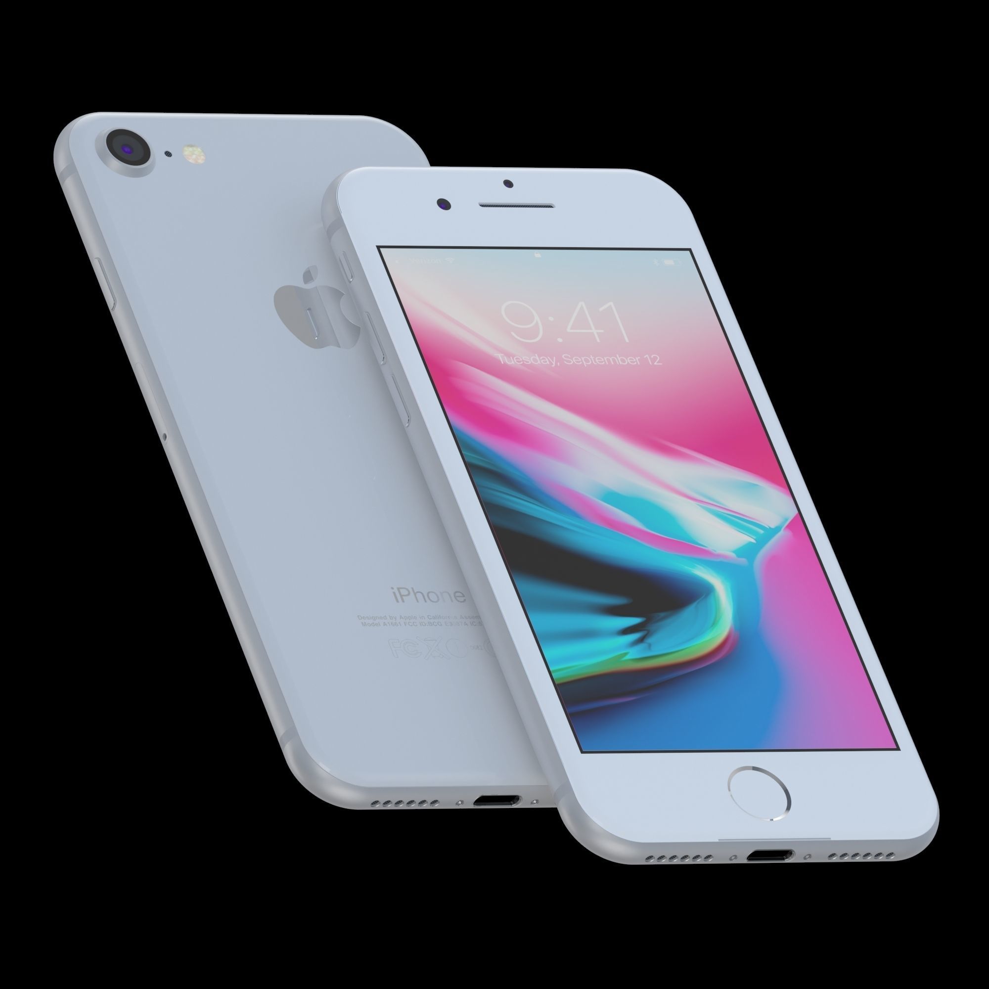 Apple iPhone 8 in All Color Low-poly 3D model_13
