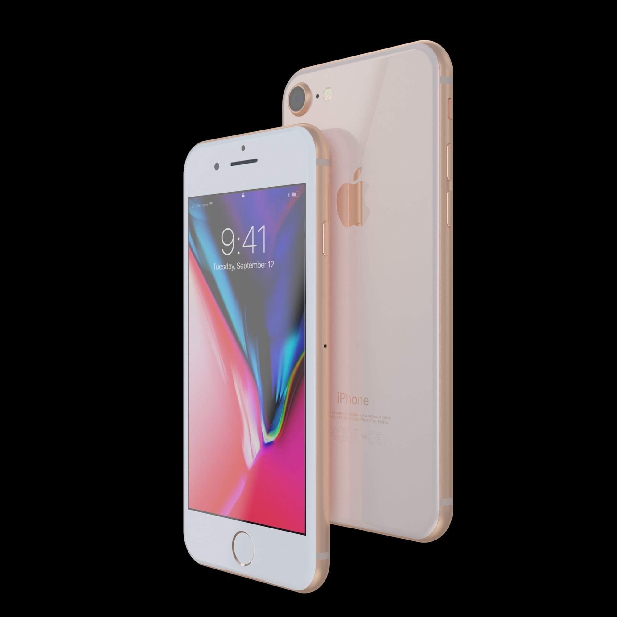 Apple iPhone 8 in All Color Low-poly 3D model_2