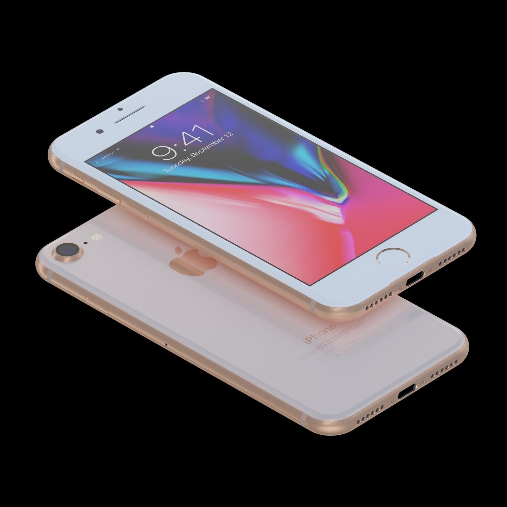 Apple iPhone 8 in All Color Low-poly 3D model_4