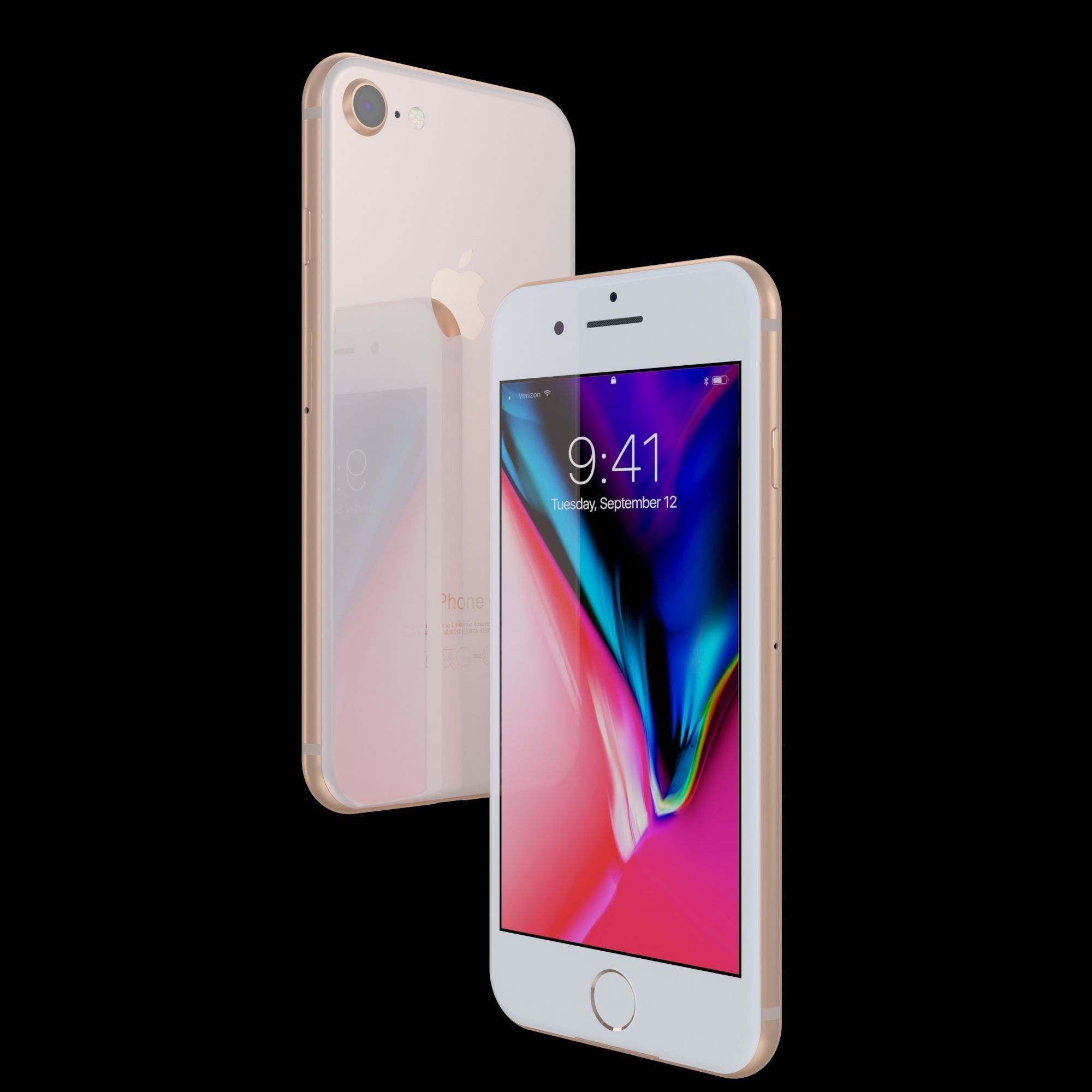 Apple iPhone 8 in All Color Low-poly 3D model_5