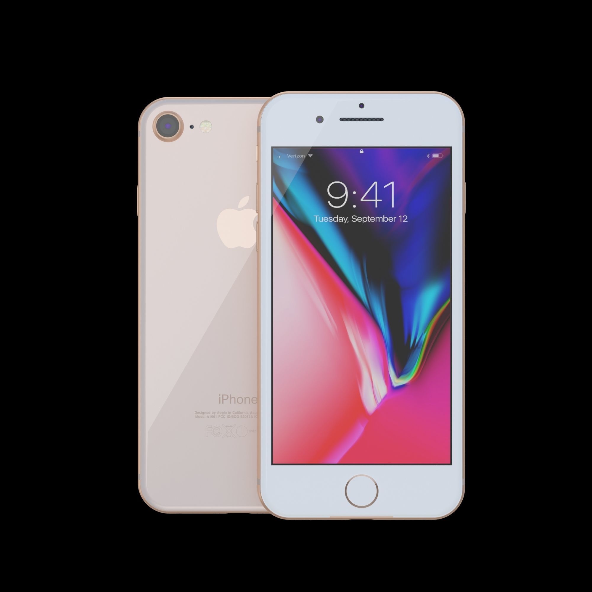 Apple iPhone 8 in All Color Low-poly 3D model_1
