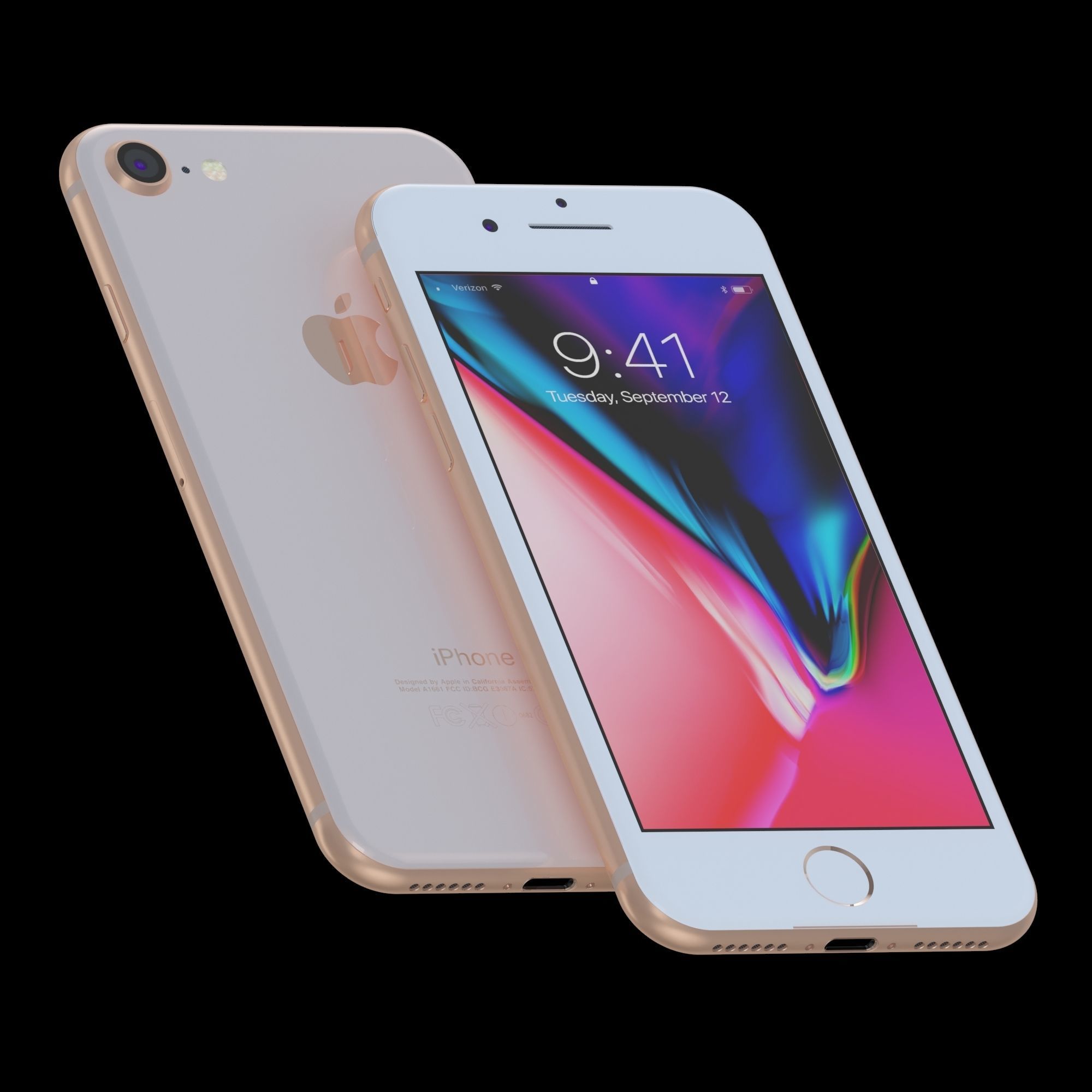 Apple iPhone 8 in All Color Low-poly 3D model_3
