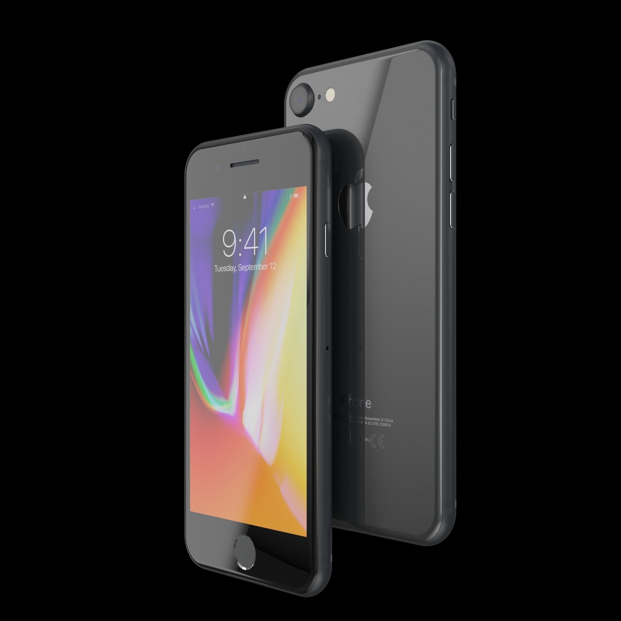 Apple iPhone 8 in All Color Low-poly 3D model_17