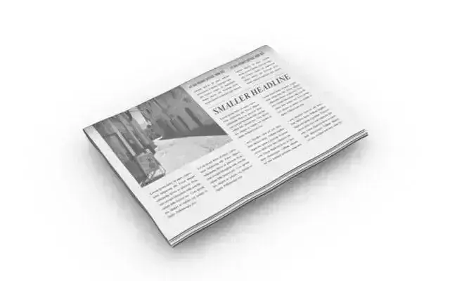 folded editable newspaper 3D model