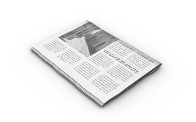 folded editable newspaper 3D model_2
