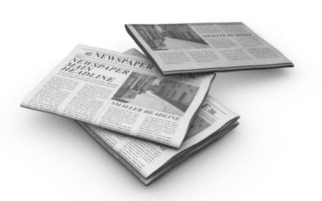 folded editable newspaper 3D model_3