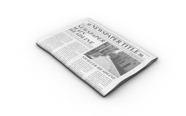 folded editable newspaper 3D model_6