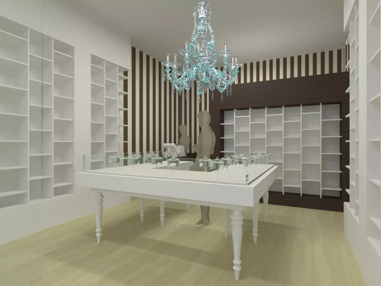 Shop counter U-shape 3D model_0