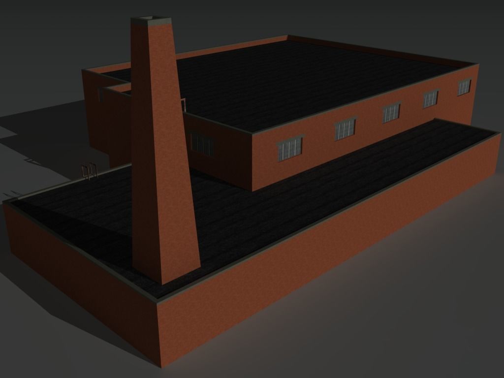 Factory Building Set 9 Low-poly 3D model_7
