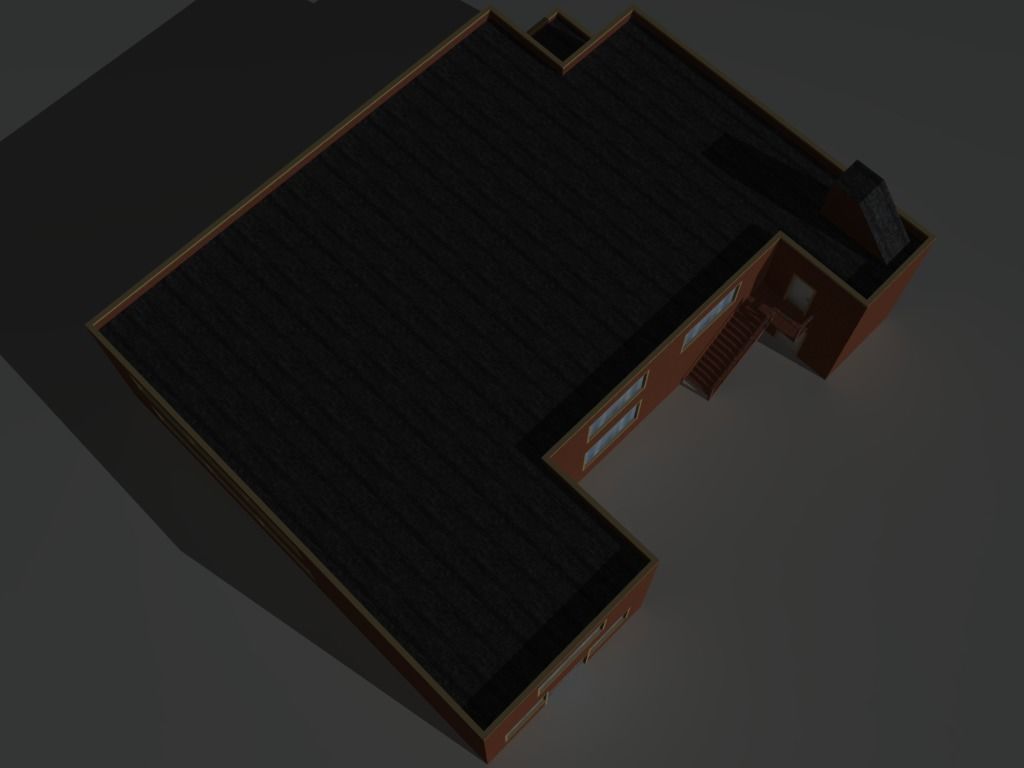 Factory Building Set 9 Low-poly 3D model_5