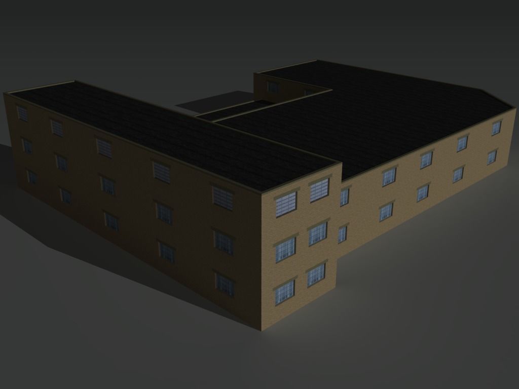 Factory Building Set 9 Low-poly 3D model_12