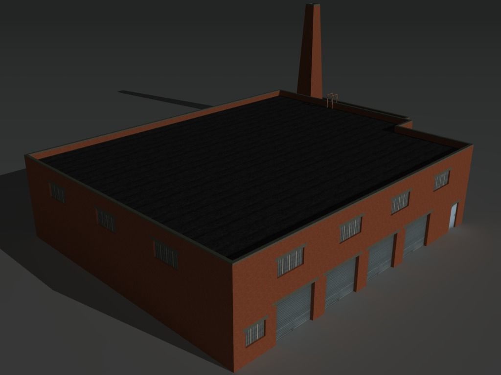 Factory Building Set 9 Low-poly 3D model_9