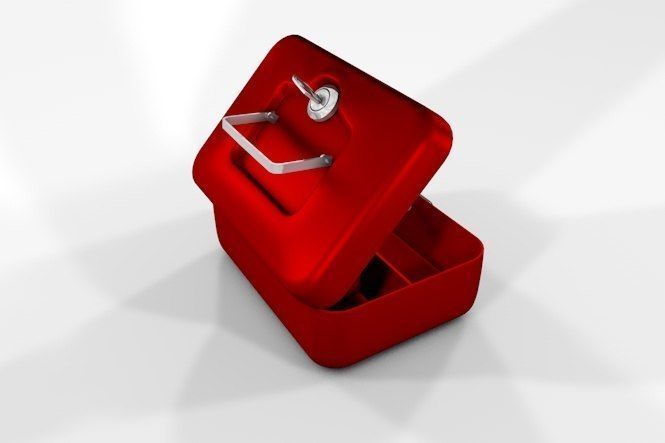 Petty cash box 3D model_2