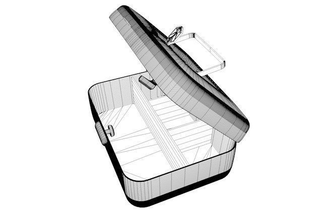 Petty cash box 3D model_3