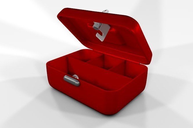 Petty cash box 3D model_1