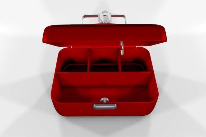 Petty cash box 3D model_4