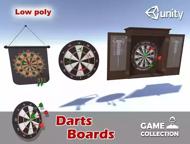Darts Boards  Low-poly 3D model