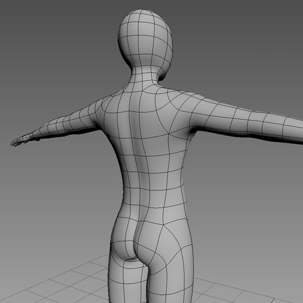 Male Base Mesh Low-poly 3D model_5