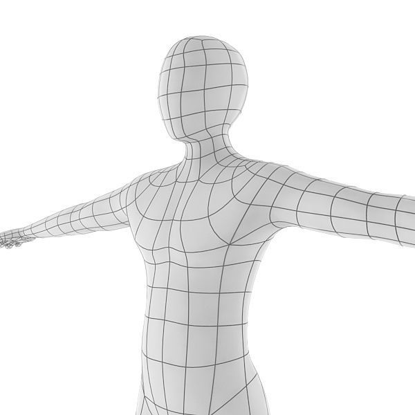 Male Base Mesh Low-poly 3D model_4