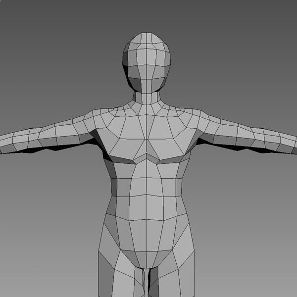 Male Base Mesh Low-poly 3D model_6