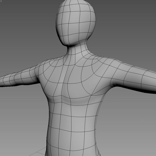 Male Base Mesh Low-poly 3D model_7