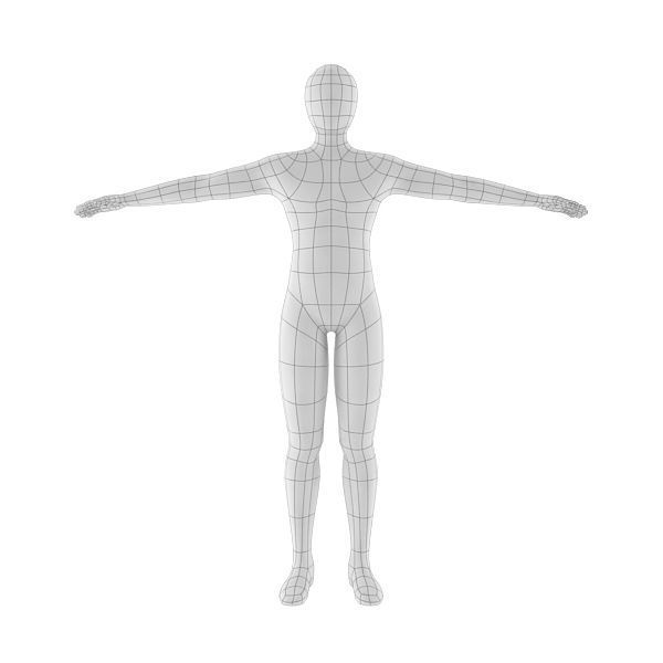 Male Base Mesh Low-poly 3D model_2