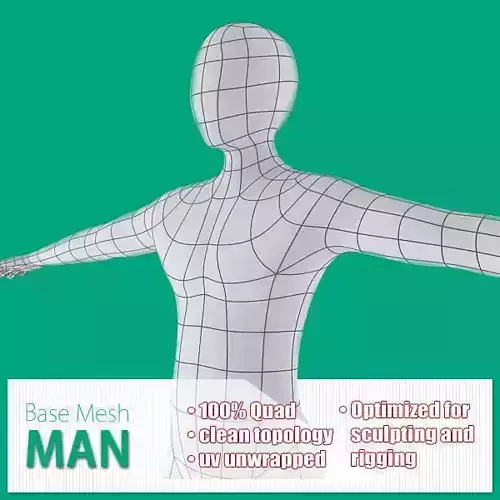 Male Base Mesh Low-poly 3D model