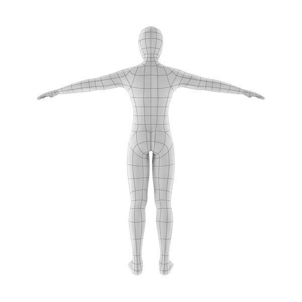 Male Base Mesh Low-poly 3D model_1