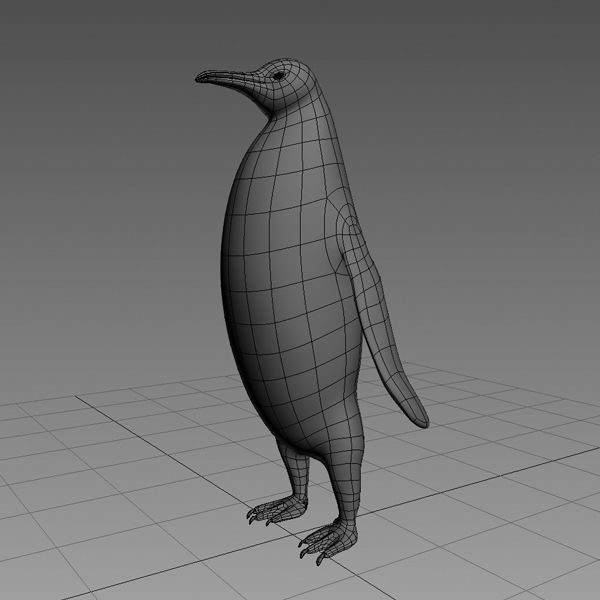 Penguin base mesh Low-poly 3D model_6